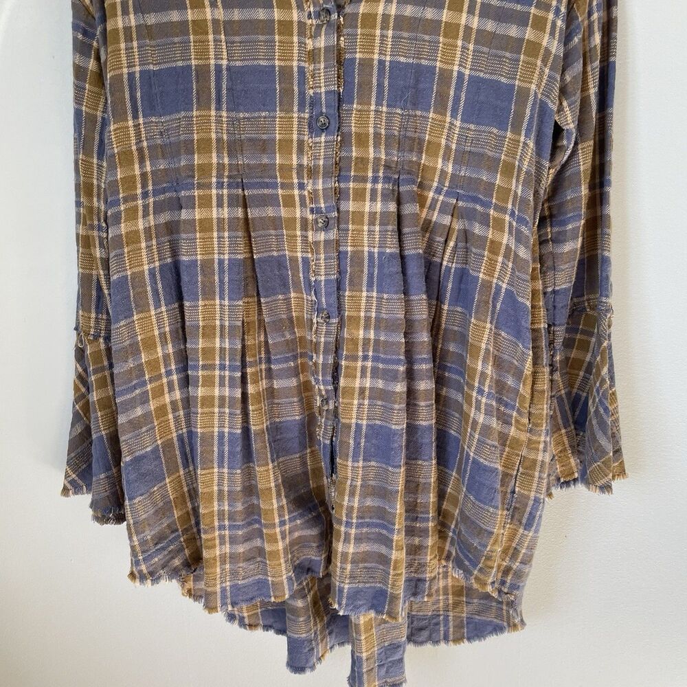 We The Free Plaid Plaid Flannel Mary Ann Button Down Tunic Dress Women's Medium - Picture 10 of 13